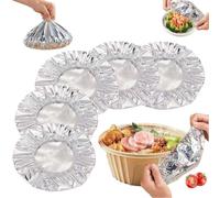 Aluminum Foil Food Covers - 10 Pack Reusable Elastic Bowl Lids | Adjustable Insulation Film Fresh-Keeping Cover | Heat Shield For Kitchen Containers | Great For Barbecue Picnic Party Outdoor Storage