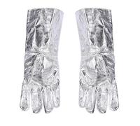 Aluminum Foil Gloves High Temperature Heat Resistant Gloves for Radiation Resistant Thermal Insulation Silver 1Pair