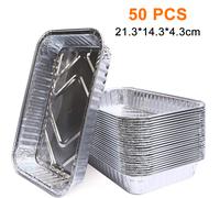 Aluminum Foil Grill Drip Pans, Durable Grill Trays Disposable-50PCS