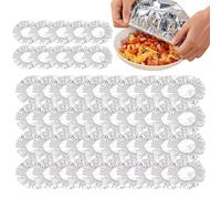Aluminum Foil Insulation Cover, 50PCS Pop-Up Tin Foil Food Cover Fresh Keeping, Reusable Kitchen Foils Plate Bowl Covers for Food, Stretch Catering Foils Wrap Insulation Roll, for Kitchen Gadgets