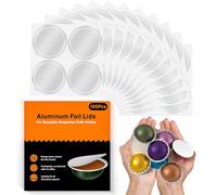 Aluminum Foil Lids for Reusable Nespresso Vertuo Pods, 100 PCS Reusable Foil Seal Cover for Refill Espresso Coffee Capsule, Compatible with Nespresso Vertuo Machine
