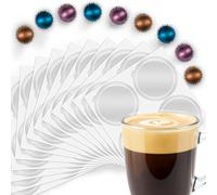 Aluminum Foil Lids for Reusable Vertuo Pods, Upgraded 96 PCS Thick Foil Seal Cover for Nespresso Refill kit, Compatible with Nespresso Refillable Capsule(No Pods Come)