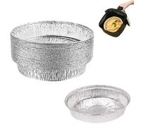 Aluminum Foil Pie Pans,Air Fryer Disposable Baking Trays,Heavy Duty Tin Foil Baking Trays,Leakproof Non-Stick,Round and Square,Stackable,7/8/9 Inch Sizes,20 Pcs,Freezer Safe,Recyclable,Oven Safe,20cm