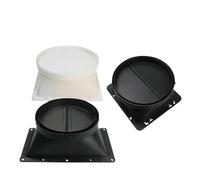 Aluminum Foil Pipe Check Valve Exhaust Flue Pipe Base Holder Kitchen Range Hood Parts Smoke Control Ventilation Outlet(Dia160mm White)