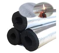 Aluminum Foil Self-adhesive Foam Pipe Insulation Lagging, ID 22mm 27mm 34mm 43mm 48mm 60mm 76mm 89mm 108mm 120mm Water Pipe Insulation Wrap Antifreeze Flame Retardant Rubber Tubular Tube Insulated