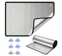 Aluminum Foil Thermal Blackout Window Film, 8mm Sun Blocking Window Insulation Film with Suction Cups, Reflective Heat Blocking Covering for RV, Garage Door, Attic(Black,120x140cm)