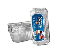Aluminum Foil Trays Containers Aluminium with Paper Lids 1500ml. Great for Baking Food Storage Takeaway Tins (20 Pack)