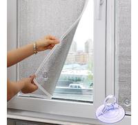 Aluminum Foil Window Film,Het Reflective Window Film with Suction Cup,Total Blackout Glass Film,Sun Protection Privacy Film,Thermal Insulation Shield,No Glue Window Sticker,WxH-85x180cm(33x71in)