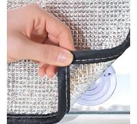 Aluminum Foil Window Film, Reflective Insulation Privacy Film with Suction Cup for Sun Blocking, Heat Control Window Blackout Cover for Sliding Glass Door, RV, Home Office, Skylight(50x160cm)
