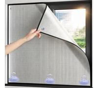 Aluminum Foil Window Film Thermal Insulation Reflective Total Blackout Privacy Film Sun Protection Anti UV Heat Control Window Tint with Suction Cup for Bedroom Office(80x150cm)