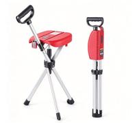 Aluminum Foldable Cane Chair Walking Stick With Seat, One-click Open Design, Non-slip Rubber Base, Multi-functional Cane Stool, Ideal For Golf, Outdoor Camping, Hiking And Daily Walking
