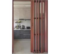 Aluminum Folding Door Internal Doors Accordion Sliding Doors Retractable Door Room Divider with Handles & Acrylic Glasses(34x80in(86x203cm))