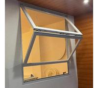 Aluminum Folding Sliding Concession Window with Locking Handle Vertical Lifting Design for Kitchen & Coffee Shop 44x44in (111.7x111.7cm) Durable & Easy to Install