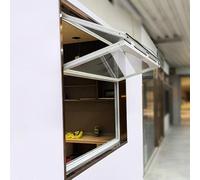 Aluminum Folding Sliding Window for Concession Stand, Double Hung Up Down Serving Window, Reinforced Glass & Safety Lock, for Food Truck, Café, Restaurant(WxH 40x36in/101.6x91.4cm)