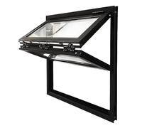 Aluminum Folding Sliding Window with Reced s & Loc - Double-Hung Design, Secure Concess Window for Food lls & Milk Tea Shops, 83x77 cm