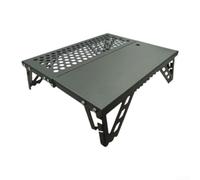 Aluminum Folding Table Lightweight Portable Outdoor Table for Camping Hiking Picnic One Second Quick Unfold Stable Triangular Legs Compact Design Black Army Green Easy Carry(green)