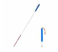 Aluminum Folding Walking Cane, Lightweight Sections Cane Folds, Folding Blind Cane Walking Stick with Red Reflective Tape for The Blind and Visually Impaired People(Size:7 sections bolded 50.79in)