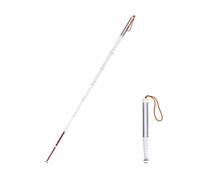 Aluminum Folding Walking Cane, Lightweight Sections Cane Folds, Folding Blind Cane Walking Stick with Red Reflective Tape for The Blind and Visually Impaired People(Size:9 sections 46.46in)