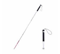 Aluminum Folding Walking Cane, Lightweight Sections Cane Folds, Folding Blind Cane Walking Stick with Red Reflective Tape for The Blind and Visually Impaired People(Size:9 sections bolded 54.33in)