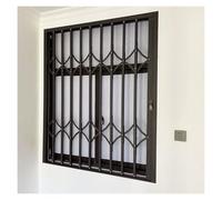 Aluminum Folding Window Guardrail Lockable Security Grille 39.4x47.2in Grey Burglar Bars Adjustable 23.667 Inch Width Durable PushPull Design for Home Safety