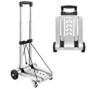 Aluminum Folding with 4 Wheels, Portable Hand Truck Dolly for Easy Transport, Versatile Rolling La and Grocery Cart, le Platform n
