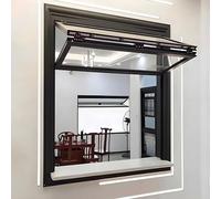 Aluminum Food Truck Serving Window, Vertical Folding Sliding Design, Flush Mount Manual Operation with Locks for Business Kitchen