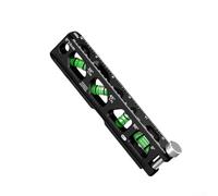 Aluminum For Mini Level 6 inch with V Groove for Pipe Work Metalworking and Multi Angle Leveling Featuring Four Bubble Vials and Thumb Screw (Black)