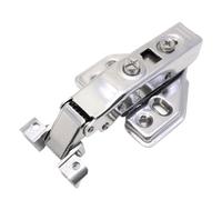 Aluminum Frame Glass Door Hinge - Self-Closing Concealed Hinge for Cabinets and Furniture - 1pc, 95-110° Opening Angle,(Silver Half Overlay)