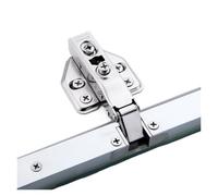 Aluminum Frame Glass Door Hinge - Soft Close, Ideal for Kitchen, Bathroom, and Furniture - 1pc(Black Half Overlay)