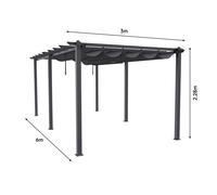 Aluminum Framed Garden Pergola with Retractable Canopy