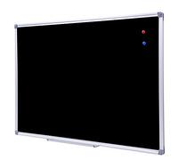 Aluminum Framed Wall- mounted Dry Erase Black Board and Magnetic Chalk Board for Liquid Chalk Markers, 36 x 24 Inch, 2 Magnets and Pen Tray Included