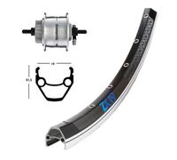 Aluminum front complete wheel 28x1.75 EXAL ZX 19 compatible with SHIMANO DINAMO