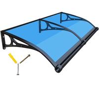 Aluminum Front Door Canopy Outdoor Entryway UV & Rain Protection Blue Weather Shield 100x120cm Entrance Cover for Enhanced Outdoor Aesthetics