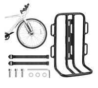 Aluminum Front Fork Rack - 22x14x9.5cm Bicycle Carrier Board, Lightweight Durable Bicycle Accessory | Front Fork Tube Luggage Holder For Touring, Commuting, Outdoor Adventure, Travel, Cycling
