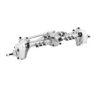 Aluminum Front Portal Axle CNC Machined Metal Complete Front Axle for Axial Capra 1.9 UTB RC Crawler Car Upgrades (Silver)