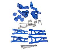 Aluminum Front&Rear Suspension A-Arms Caster Steering Blocks Stub Axle Carriers for Traxxas 2WD 1/10 Slash, Stampede, Rustler, Nitro Slash-Replaces Part 3736 3632 3752 3631