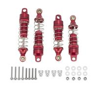 Aluminum Front Shocks Rear Shocks Set Complete Metal Shock Absorbers for LO-SI 1/18 Mini-T 2.0 2WD Stadium Truck RC Upgrade Parts(Rot)