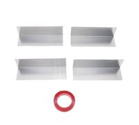 Aluminum Garage Door Seal Guard Kit, 4 Pack Threshold Seal Strips with Double Sided Tape Corner Guards Weatherproofing Barrier for Garage Door Sweep Protection
