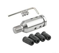 Aluminum Gear Shift Knob Adapter With 3 Sizes Plastic Hoses For Non Threaded Shifter Levers Manual Transmission Cars Trucks(Silver)