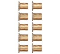 Aluminum Gear Shift Knob Thread Adapter Nuts Insert Set M10x1.25 for x1.25 Shift Knobs, 10-Pack, Gold