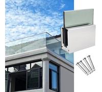 Aluminum Glass Railing Spigot Clamp for Pool Fence & Balcony - Easy Install Fits 10-17mm Glass Complete Kit (Silver 5M/197 Inch) - & Stylish Solution