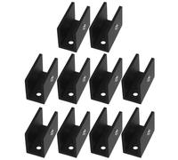 Aluminum Glass Shelf Clamp Bracket 10pcs with Screws Wall Mounted | Rubber Pads, Rustproof Coating, for Tile Walls, Retail Shelving, Offices, and Compartment Panels