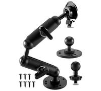 Aluminum GPS Mount Compatible with Garmin GPS AMPS Standard Striker 4 Fish Finder RAM Mount B Size, Include 25-17mm Adapter, Double Extension Arm, T-Bolt Track Mount and Daul Round Plates