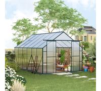 Aluminum Greenhouse Polycarbonate Walk-in Garden Greenhouse Kit with Adjustable Roof Vent