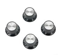 Aluminum Guitar Knobs for Gibson Les Paul, SG Stylish Silver Top Hat Volume and Tone