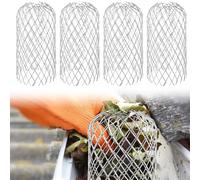 Aluminum Gutter Guards, 4PCS Gutter Downspout Guard, Aluminum Down Pipe Filter Mesh Expandable Leaf Strainer, Gutter Sieve Down Pipe Covers for Keeps Gutter Clear