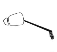 Aluminum Handlebar Mirror with Auxiliary Lens, Adjustable Wide Angle 360° Rotatable Rear View for Cycling Safety, Black(Left Single)