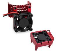 Aluminum Heatsink Plastic RC Motor ESC Cooling Fan Set 6-8.4V High RPM for TRAXXAS VXL-3S Slash/Rally/Bandit/Stampede 2WD 4WD RC Car (Red)
