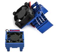Aluminum Heatsink Plastic RC Motor ESC Cooling Fan Set 6-8.4V High RPM for TRAXXAS VXL-3S Slash/Rally/Bandit/Stampede 2WD 4WD RC Car (Blue)