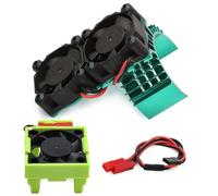 Aluminum Heatsink Plastic RC Motor ESC Cooling Fan Set RC Spare Parts for TRAXXAS VXL-3S Slash/Rally/Bandit/Stampede 2WD 4WD RC Car (Green)